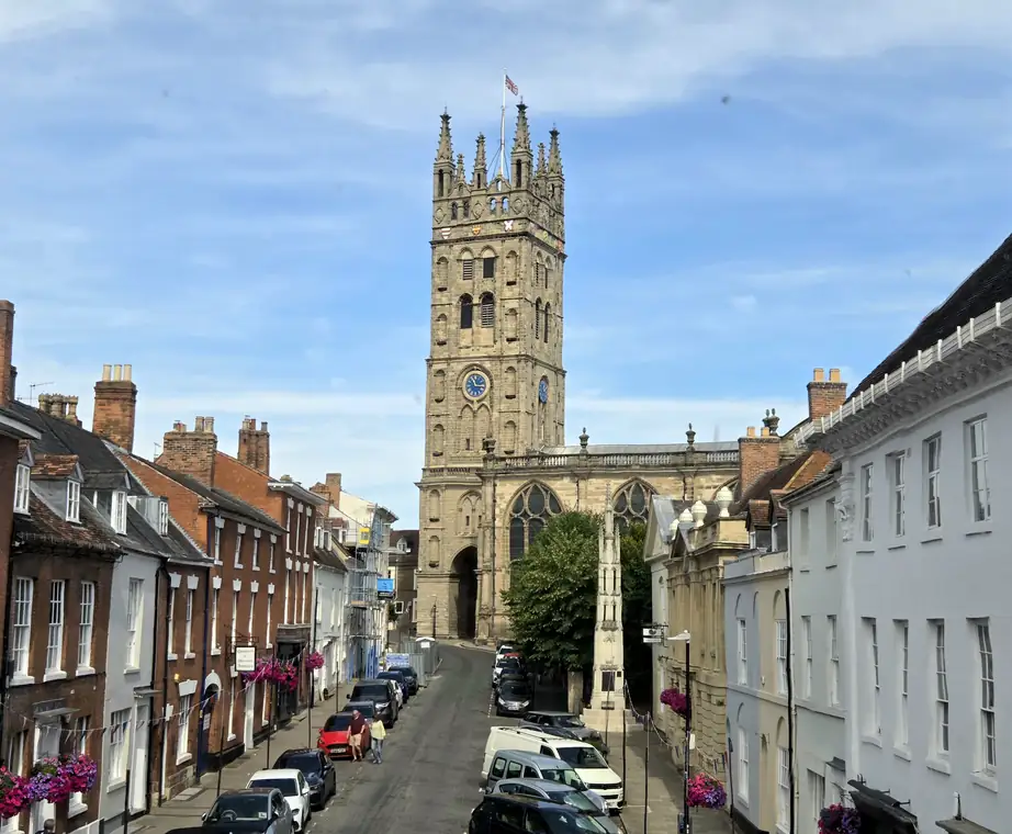 St Mary's Church tower seen up Church Street