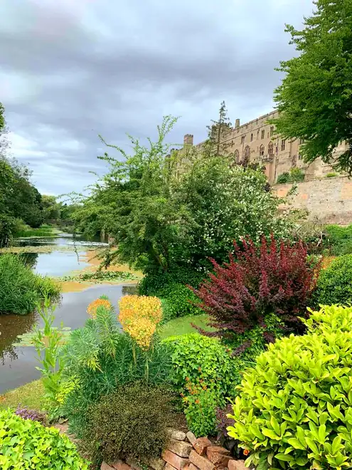 The River Avon running below the castle wall