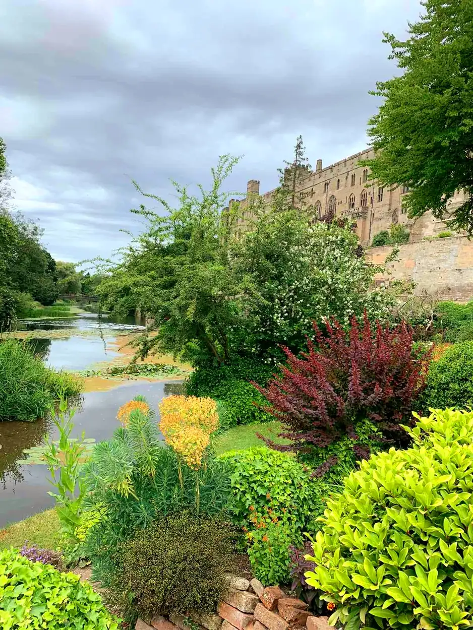 The River Avon running below the castle wall